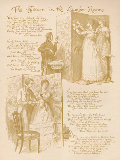 La pantalla en el cuarto de trastos, 1886 de Randolph Caldecott