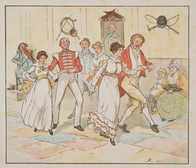 El soldado y su novia, de The Hey Diddle Diddle Picture Book, pub.1882 de Randolph Caldecott