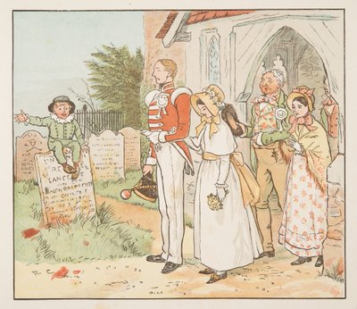 El soldado y su novia, de The Hey Diddle Diddle Picture Book, pub.1882 de Randolph Caldecott