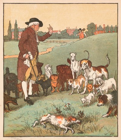 El perro que murió, c. 1879 de Randolph Caldecott