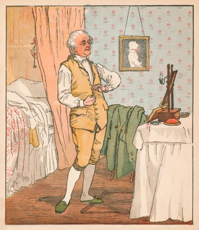 El buen hombre de Islington vistiéndose, c1879 de Randolph Caldecott
