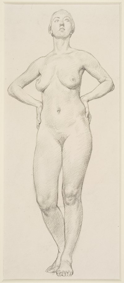 Estudio de una mujer (lápiz sobre papel) de Randolph Schwabe