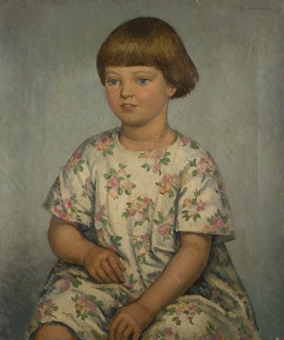 Retrato de un niño, mediados del siglo XX (óleo sobre lienzo) de Randolph Schwabe