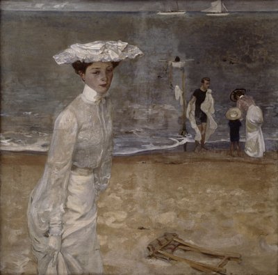 En la playa (óleo sobre lienzo) (véase también 164323) de Raoul Du Gardier