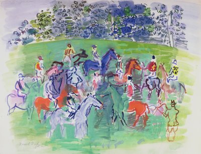 En las carreras, c.1930-50 (gouache) de Raoul Dufy