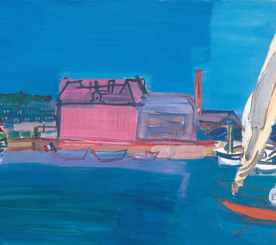 Barcos mar pequeñas banderas casas pequeño puerto muelle velas de Raoul Dufy