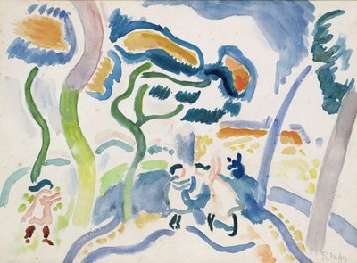 Niños jugando (acuarela sobre papel) de Raoul Dufy
