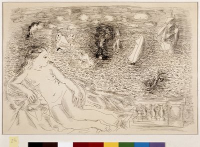 Femme nue devant la mer (óleo sobre lienzo) de Raoul Dufy