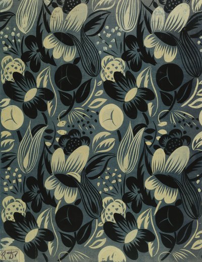 Flores sobre fondo azul; Fleurs sur Fond Bleu de Raoul Dufy