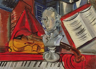 Homenaje a Mozart, c.1945 (óleo sobre lienzo) de Raoul Dufy
