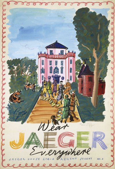 Caza; La Chasse, c.1936 (gouache sobre papel) de Raoul Dufy