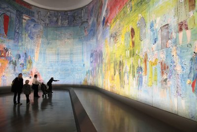 La Fee Electricite, en la sala Dufy del Musee d Art Moderne de la Ville de Paris, Avenue du President Wilson, París 75016. Arquitectura de Jean-Claude Dondel, André Aubert, Paul Viard y Marcel Dastugue de Raoul Dufy