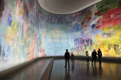 La Fee Electricite, en la sala Dufy del Musee d Art Moderne de la Ville de Paris, Avenue du President Wilson, París 75016. Arquitectura de Jean-Claude Dondel, André Aubert, Paul Viard y Marcel Dastugue de Raoul Dufy
