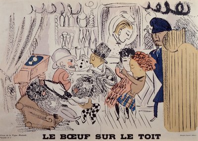 Le Boeuf sur le Toit, ilustración del primer número de "La Vogue Musicale". de Raoul Dufy