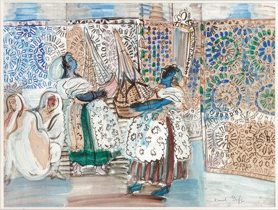 Recepción con el pachá de Marrakech (gouache, acuarela y lápiz sobre papel) de Raoul Dufy