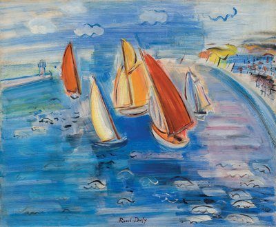 Regatas en Sainte-Adresse; Regates a Sainte-Adresse, c.1930 (óleo sobre lienzo) de Raoul Dufy