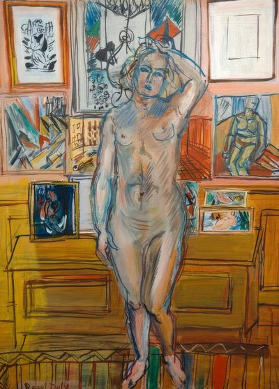 Desnudos de pie sobre cuadros de Raoul Dufy