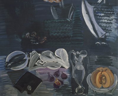 Naturaleza muerta con el mar de fondo de Raoul Dufy
