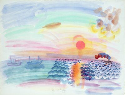 Puesta de sol (acuarela sobre papel) de Raoul Dufy