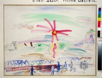 Puesta de sol en Sainte-Adresse, c.1924 (acuarela sobre papel) de Raoul Dufy
