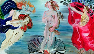 El nacimiento de Venus, c.1940 (óleo sobre tabla) de Raoul Dufy