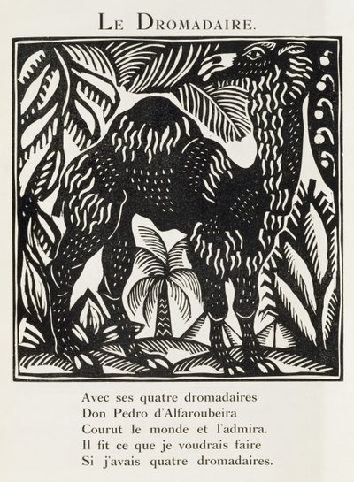El dromedario, ilustración de "El bestiario o procesión de Orfeo". de Raoul Dufy