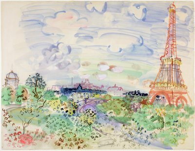 La Torre Eiffel, c.1935 (acuarela y lápiz sobre papel) de Raoul Dufy
