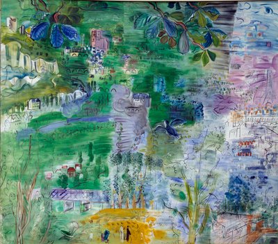 El curso del Sena de París tiene el estuario (parte derecha) de Raoul Dufy