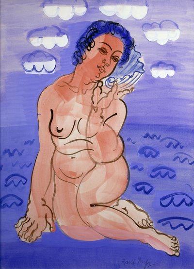 Venus with a Seashell; Venus a la Coquille, c. 1925-1930 (acuarela y gouache sobre lápiz sobre papel) de Raoul Dufy