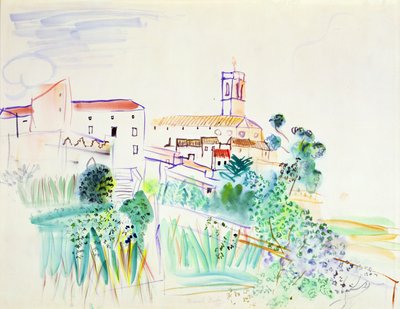 Village in Provence (acuarela sobre papel) de Raoul Dufy