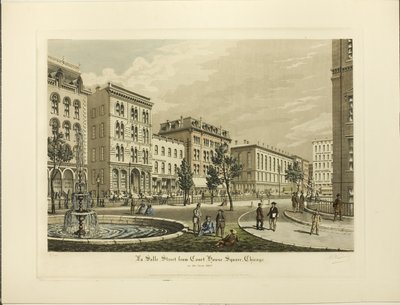 La Salle Street desde Court House Square, Chicago, en el año 1865 de Raoul Varin