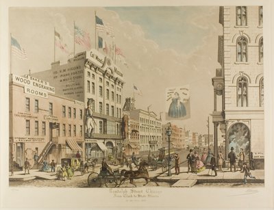 Calle Randolph, Chicago, desde Clark hasta State Streets en el Año 1865 de Raoul Varin