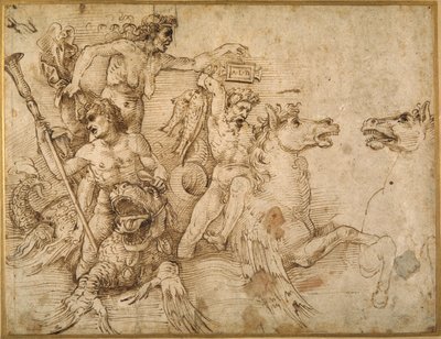 Batalla de los Tritones, después de Andrea Mantegna de Raphael