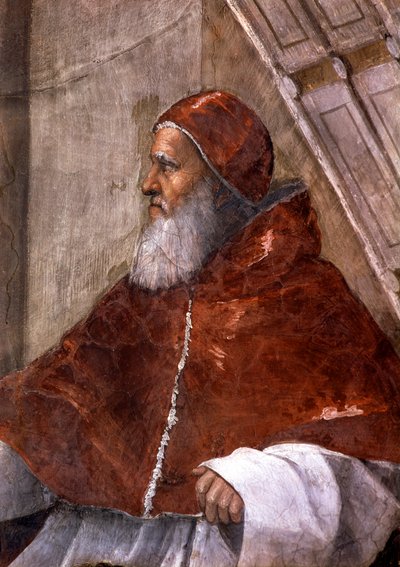 Detalle de la Sala de Heliodoro en el Vaticano, que representa al Papa Julio II de Raphael (1483 1520)