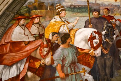 Encuentro entre San León Magno y Atila. 1511-1514 (fresco) de Raphael