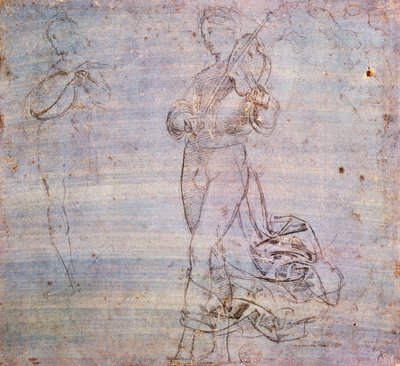 Estudio para figura con instrumento musical de Raphael