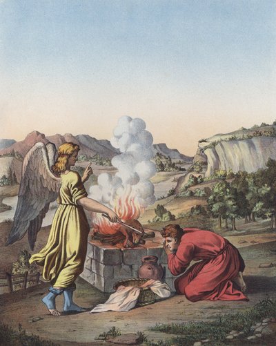 El ángel apareciendo ante Gedeón de after Raphael
