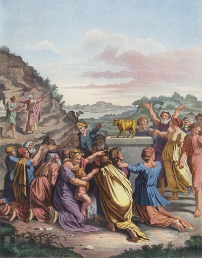 La adoración del Becerro de Oro de after Raphael