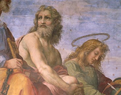 Adán y Juan Evangelista, detalle de la Disputa del Santísimo Sacramento de Raphael (1483 1520)