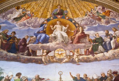 Detalle de la Disputación del Santísimo Sacramento, c.1509-10 (fresco) de Raphael (1483 1520)