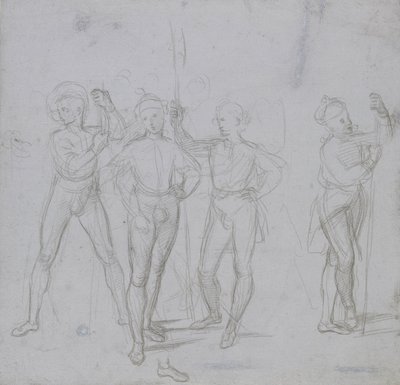 Grupo de cuatro soldados de pie de Raphael