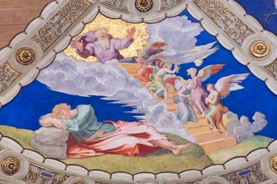 Sueño de Jacob, techo de la estancia de Eliodoro, sala de Heliodoro (fresco) de Raphael (1483 1520)