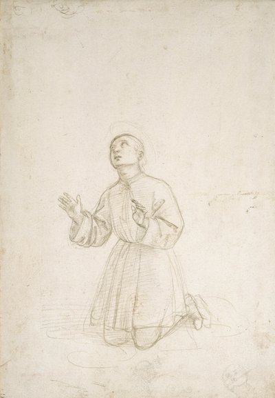Figura arrodillada de un joven, c.1503 de Raphael