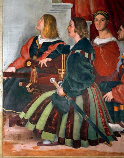 Portadores papales, detalle de La Misa en Bolsena, Sala de Heliodoro de Raphael