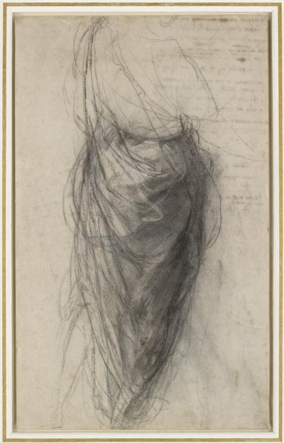 Estudio para el drapeado de un hombre de espaldas de Raphael
