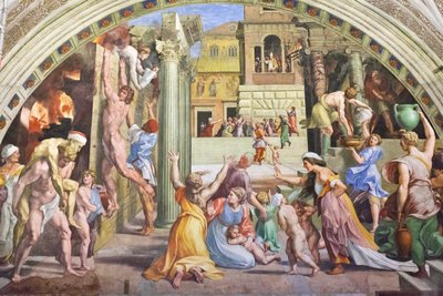 El fuego en el borgo, c.1501-1520 (fresco) de Raphael (1483 1520)
