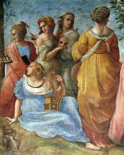 Las musas, detalle de El Parnaso de Raphael (1483 1520)
