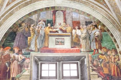 El juramento de León III, sala del fuego en el borgo de Raphael (1483 1520)