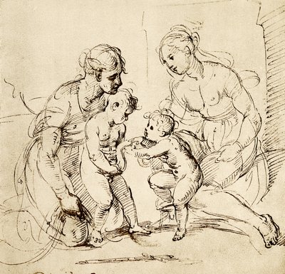 Diseño para la Sagrada Familia de la casa Canigiani en Múnich de Raffaello Sanzio Raphael