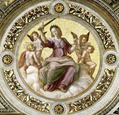 Dama Justicia Fresco en la Stanza della Segnatura, ca. 1510-1511 de Raphael